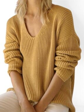 Jenni Kayne Cabin Sweater in Mustard V-Neck